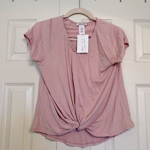 Pale pink knot shirt